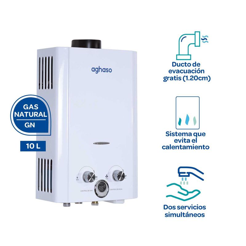 AGHASO - Terma Aghaso a gas Tiro Natural 10L