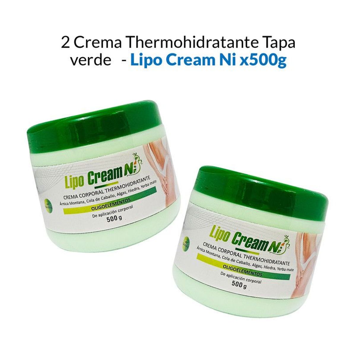 GENERICO - 2 Crema Corporal Thermohidratante Tapa Verde- Lipo Cream Ni 500gr