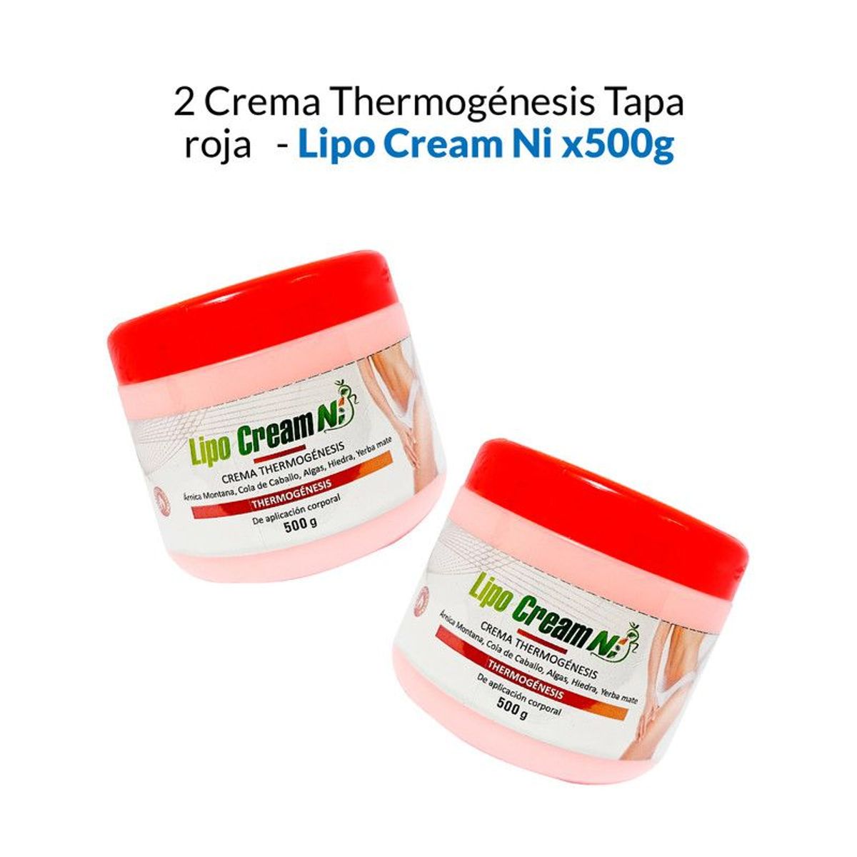 GENERICO - 2 Crema Thermogénesis Tapa roja - Lipo Cream NI 500gr