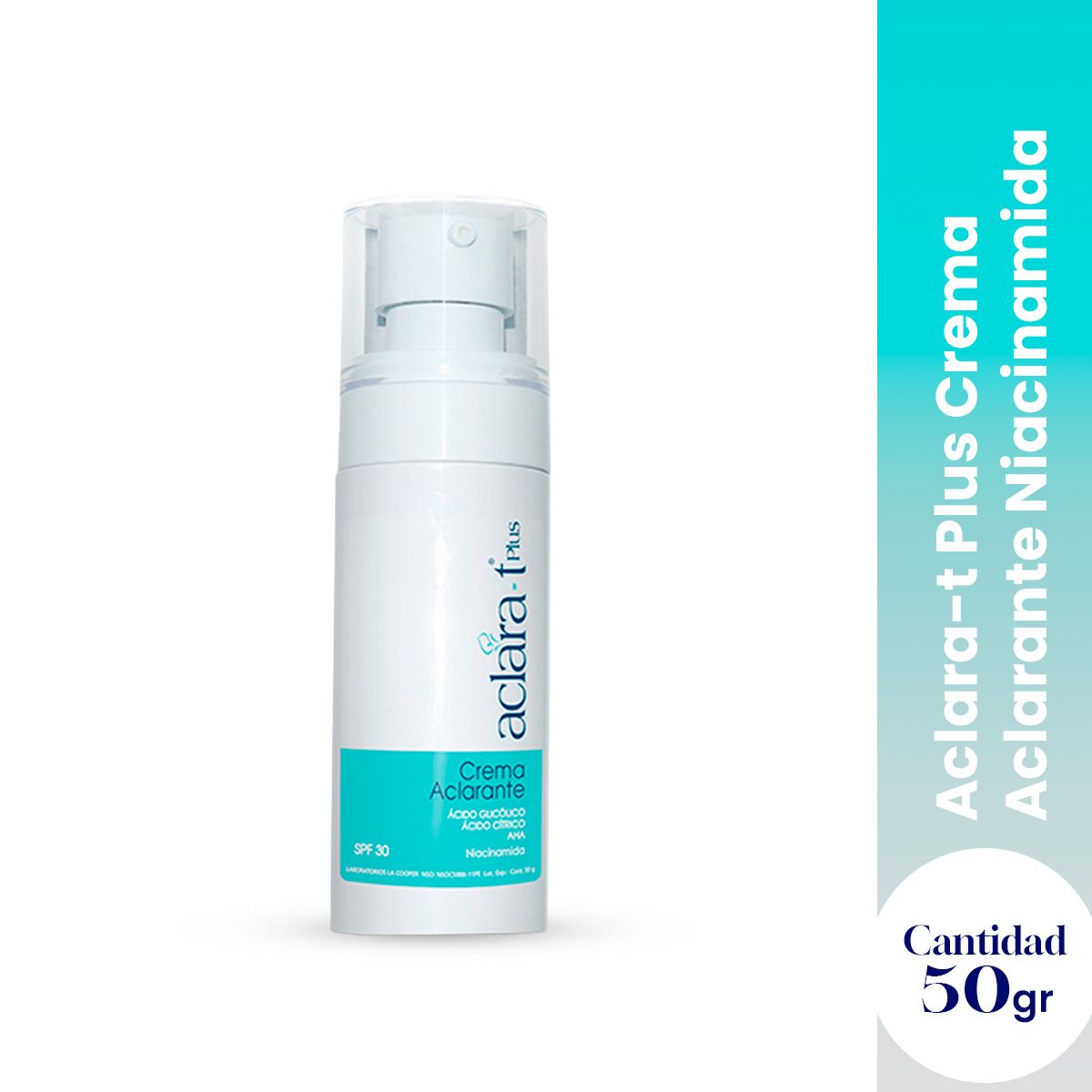 GENERICO - Crema Aclarante con filtro Solar SPF 30 - Aclara-T 50gr