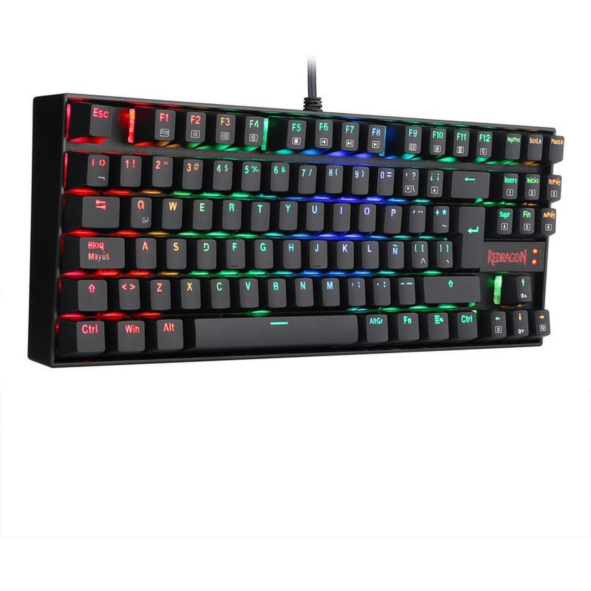 REDRAGON - Teclado Redragon Kumara K552rgb Black Spanish Red Switch