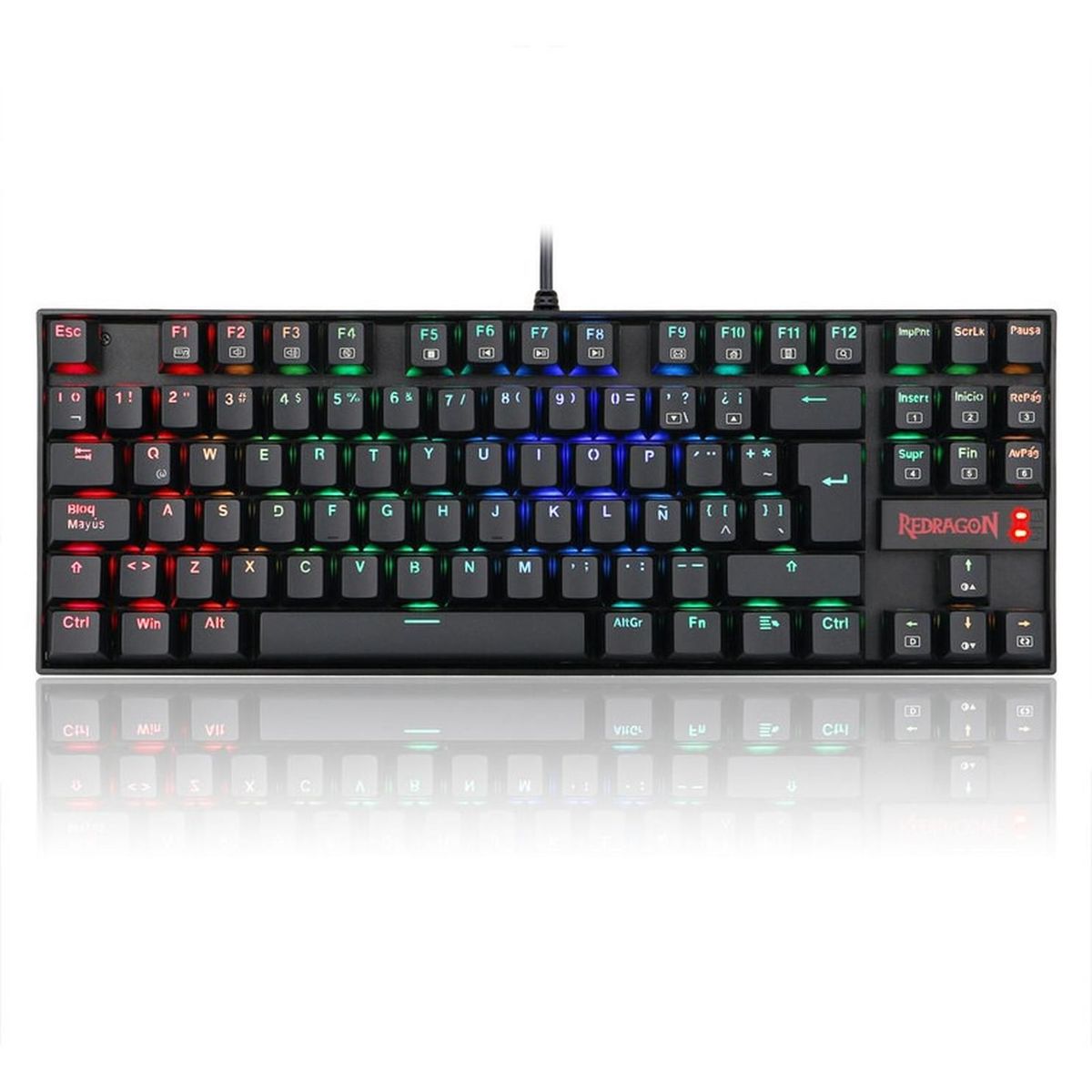 REDRAGON - Teclado Redragon Kumara K552rgb Black Spanish Red Switch