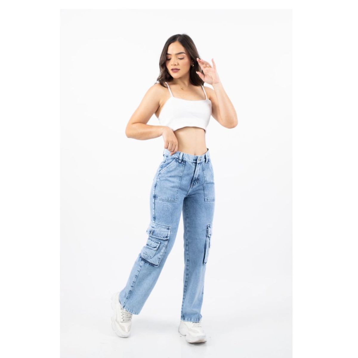 GENERICO - Pantalones Cargo - Denin rigido Dama