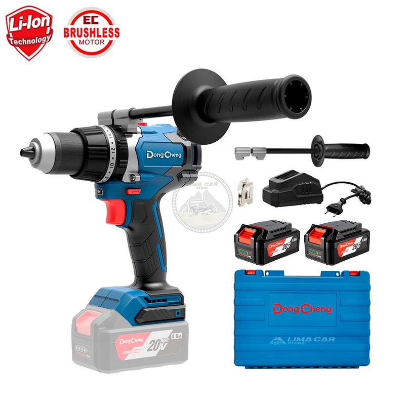 DONGCHENG - Taladro Percutor Atornillador Dongcheng 4Ah 10mm Maleta Profesional