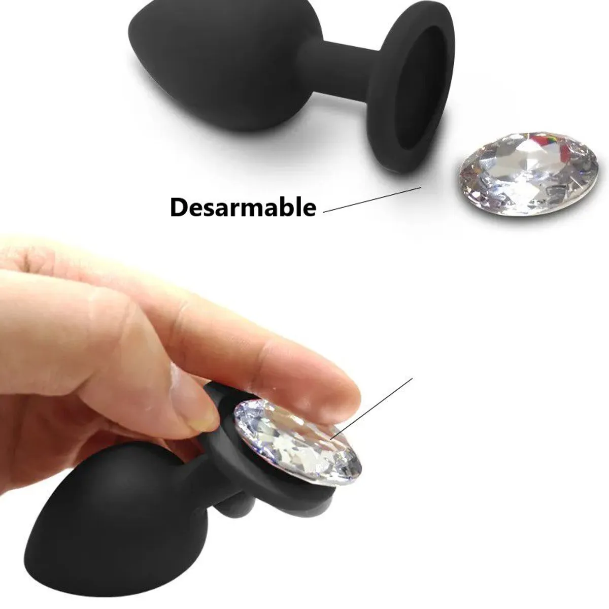 GENERICO - Plug mediano De Silicona Negra 8.5 x 3.5cm