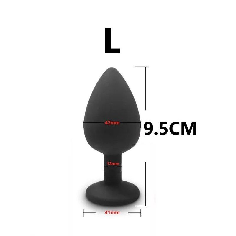 GENERICO - Plug mediano De Silicona Negra 9.5 x 4.2cm