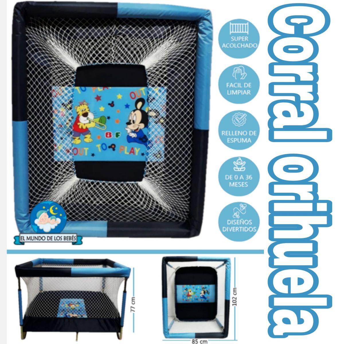 GENERICO - Corral para Bebes Acolchado Reforzado ORIHUELA