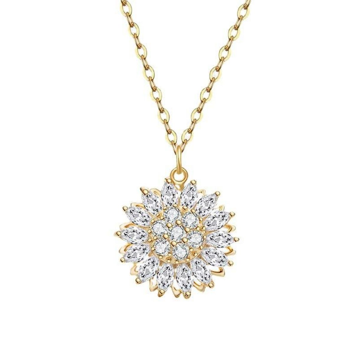 CLEO JOYAS & ACCESORIOS - COLLAR GIRASOL GIRATORIO