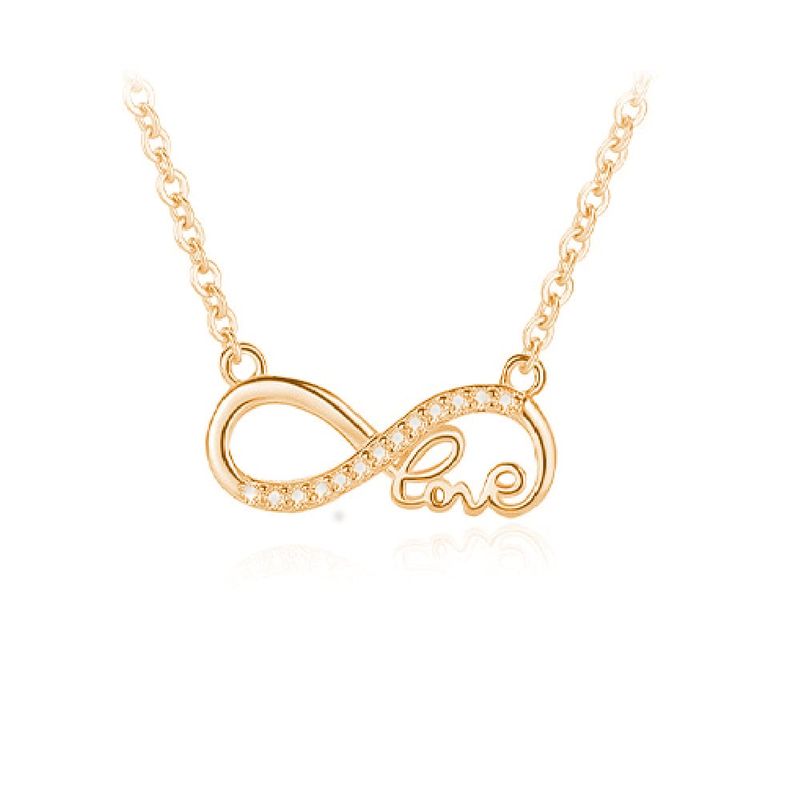 CLEO JOYAS & ACCESORIOS - COLLAR INFINITY LOVE AMOR BAÑO DE ORO