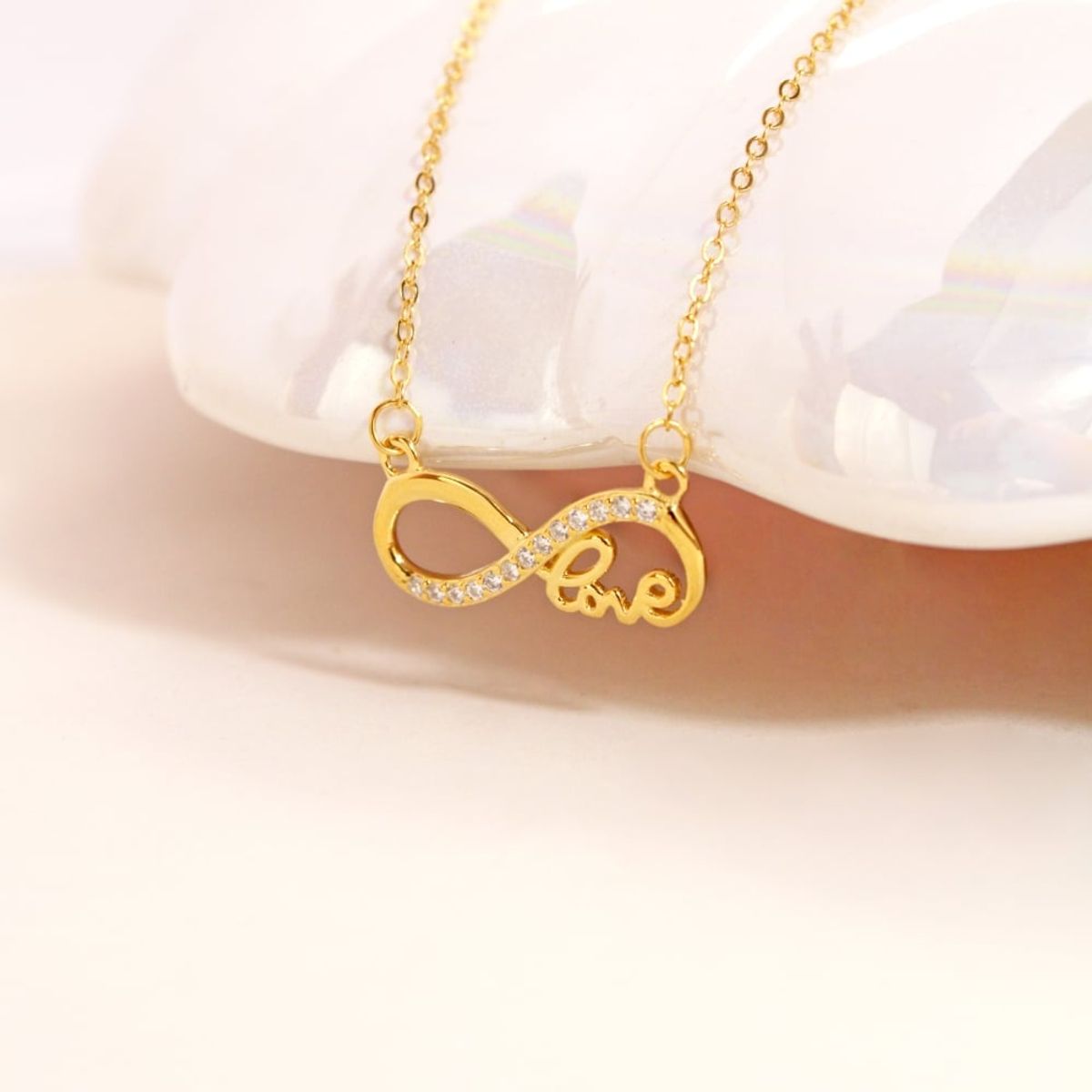 CLEO JOYAS & ACCESORIOS - COLLAR INFINITY LOVE AMOR BAÑO DE ORO