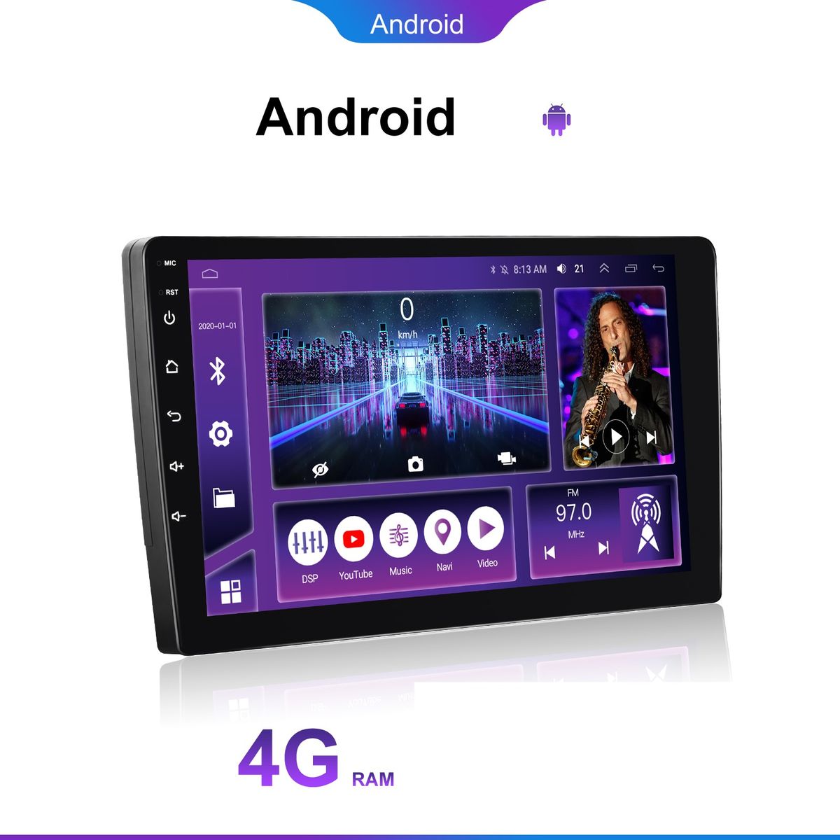 GENERICO - Autoradio Android 10.1 Pulgadas Carplay & Android Auto Usb Bt