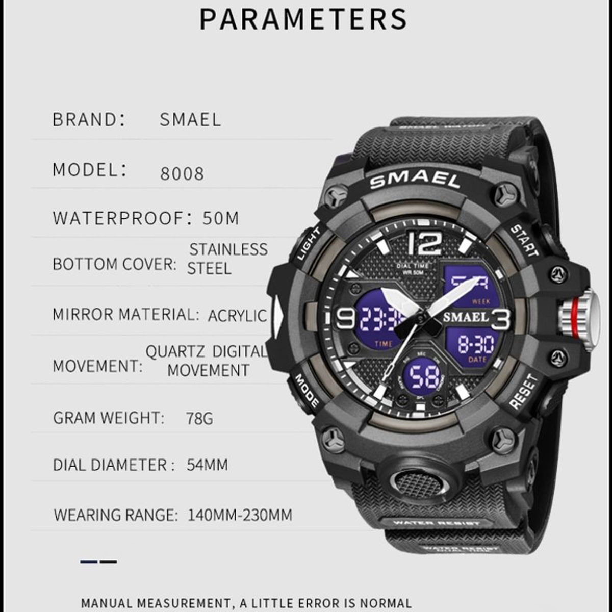 SMAEL - Reloj Deportivo para Hombre Smael - Resistente