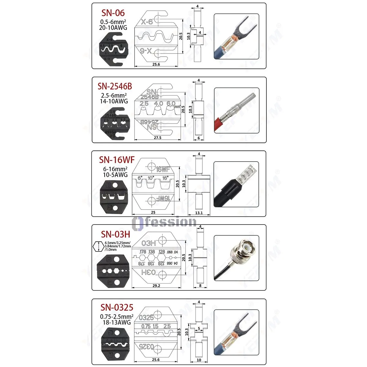 GENERICO - kit de prensa terminales electrico alicate crimpador