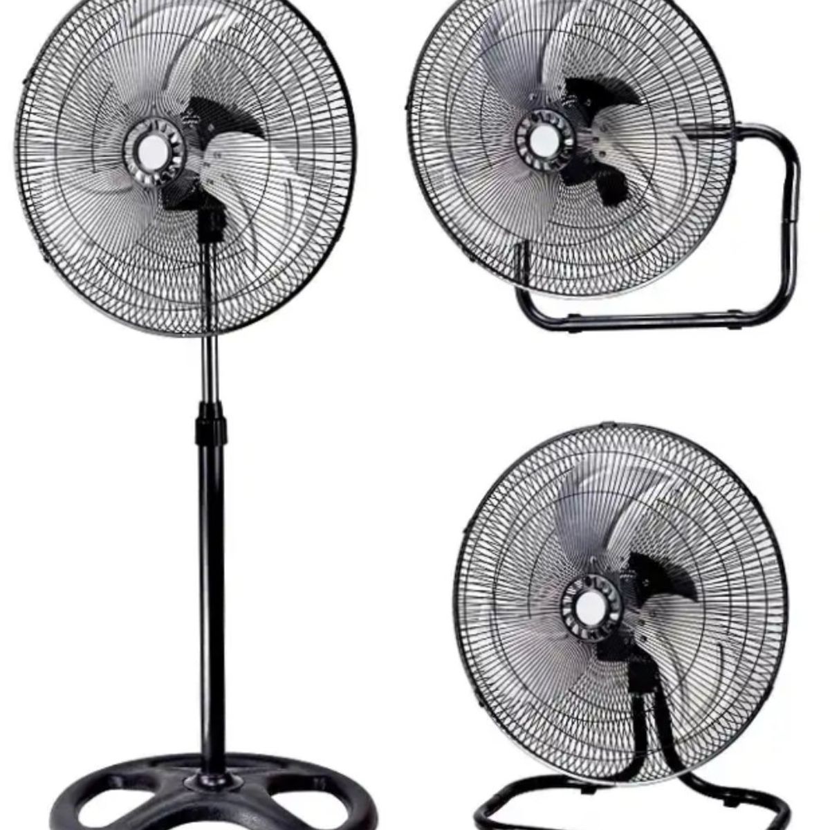 GENERICO - Ventilador 18 Pulgadas Semi-industrial 3 en 1 Aspas de Metal Para Piso Mesa Pared