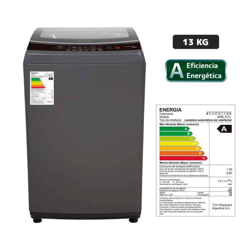 BLACKLINE - Lavadora BLACKLINE Carga Superior 13Kg SPBL13TL