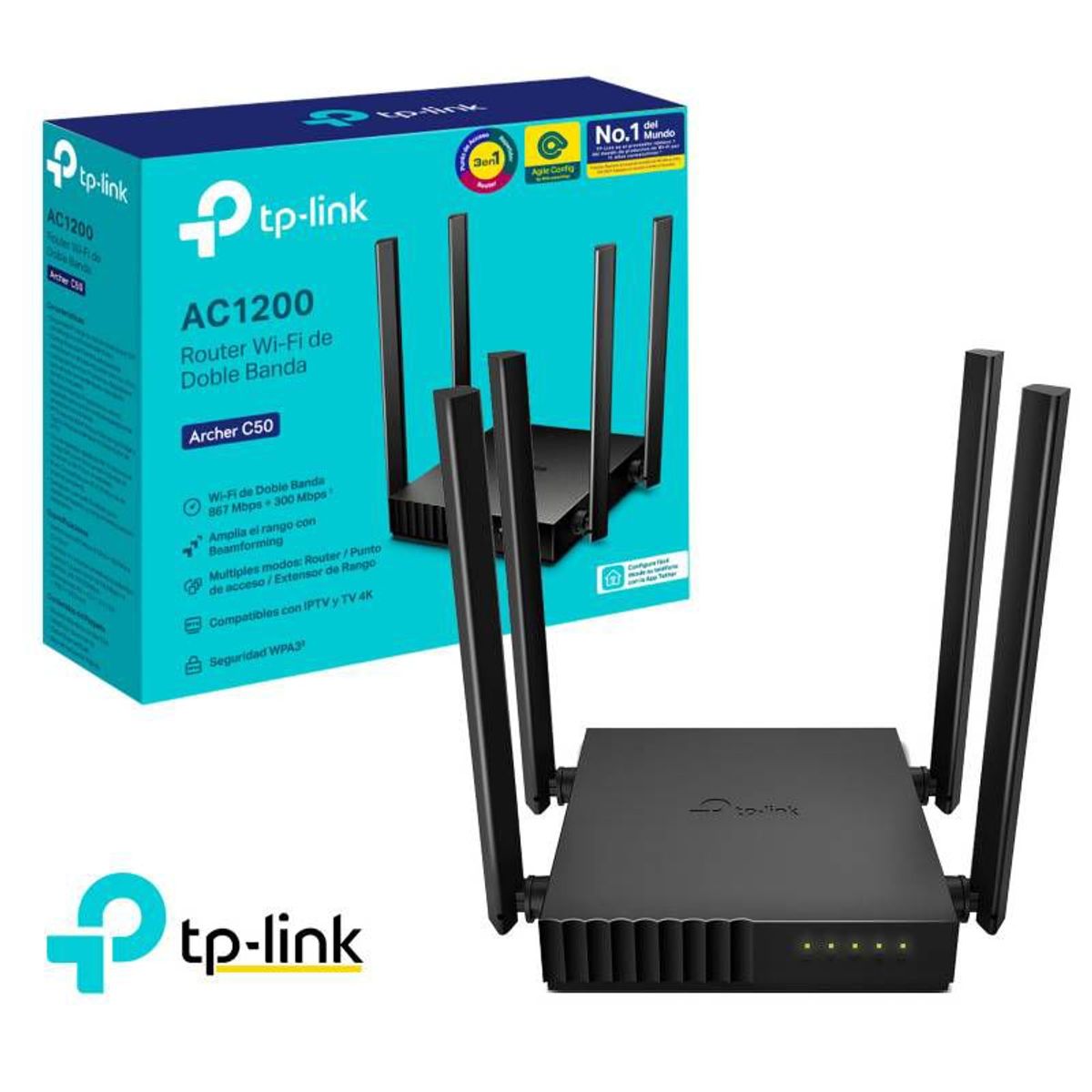 TP LINK - Router Tp-Link Archer C50 de 4 antenas Ac1200