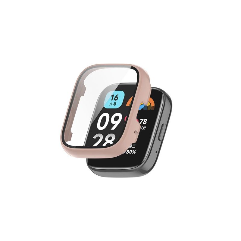 GENERICO - Bumper con Vidrio incorporado para Redmi Watch 3 Active - Nude