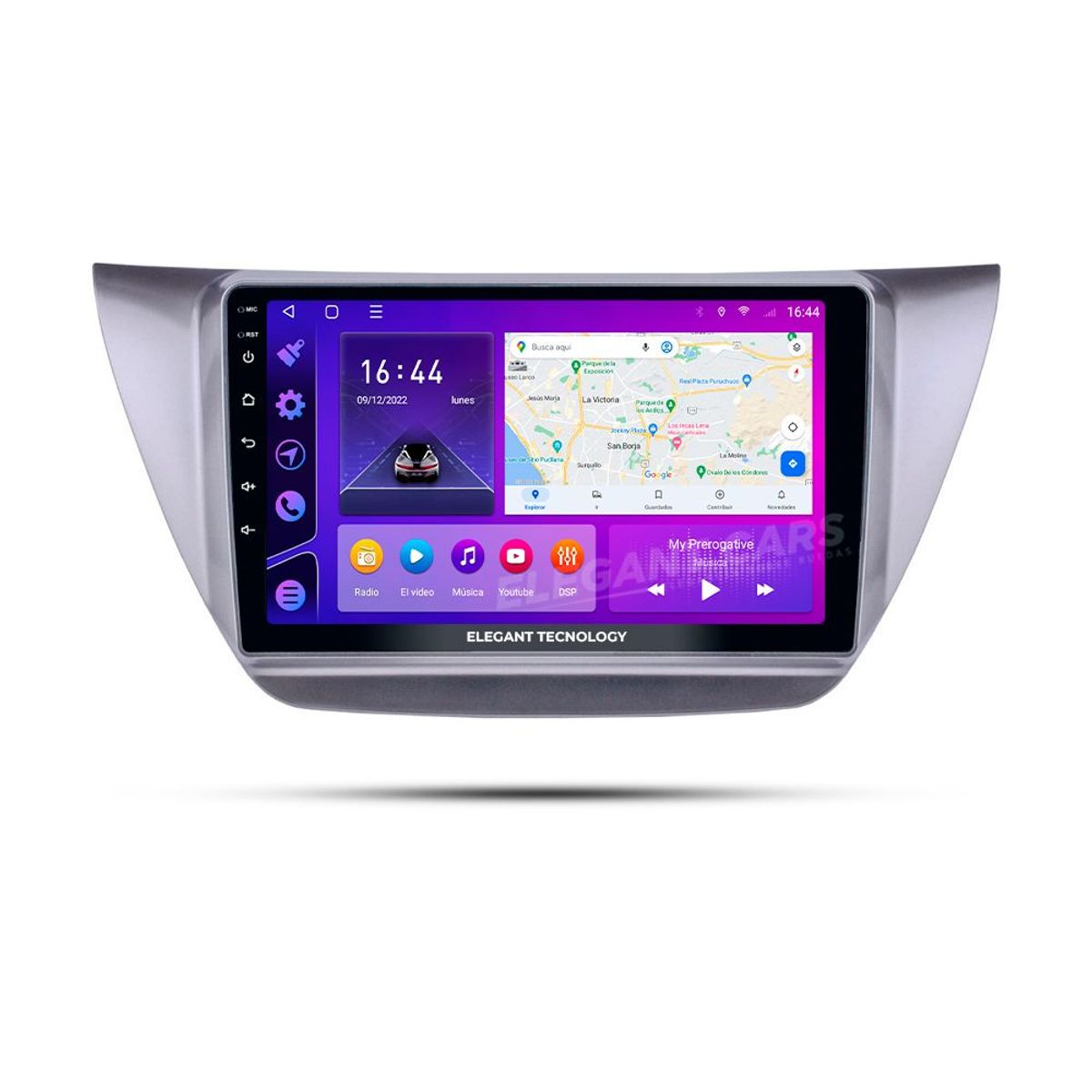 GENERICO - Autoradio Android Elegant Tecnology Mitsubishi Lancer IX Gris 2006-2010 4-64Gb 4+64GB 8 Nucleos +Chip
