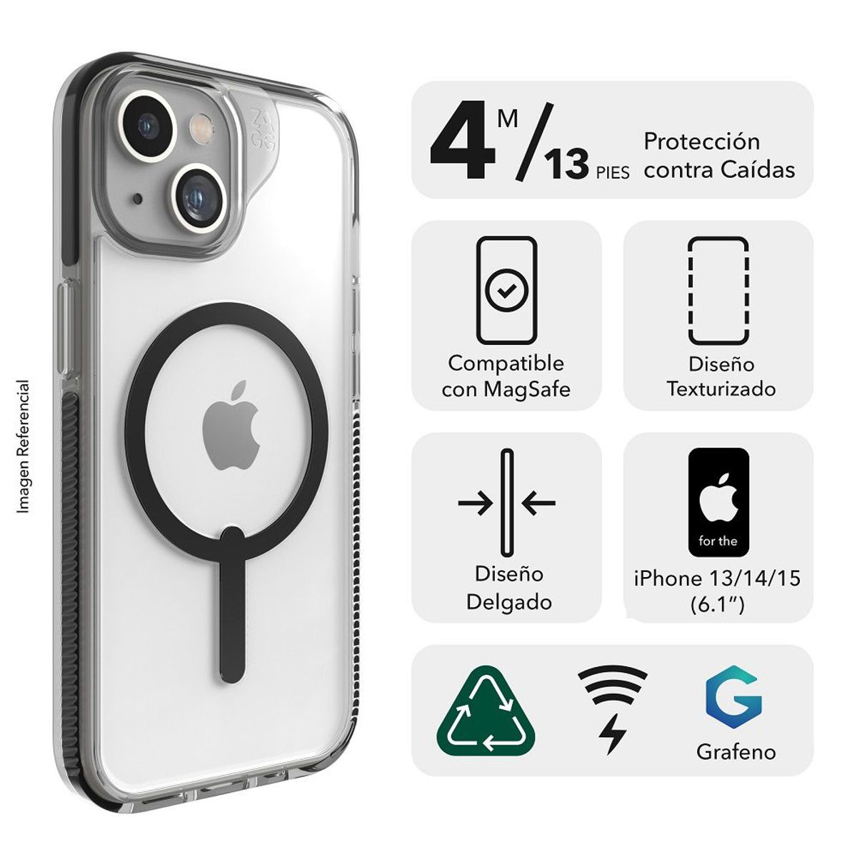 ZAGG - Case ZAGG Santa Cruz Snap para iPhone 15 compatible con MagSafe Azul