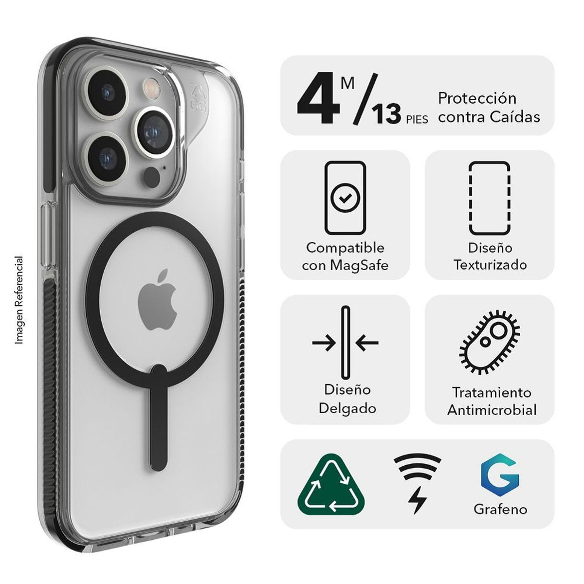 ZAGG - Case ZAGG Santa Cruz Snap para iPhone 15 Pro compatible con MagSafe