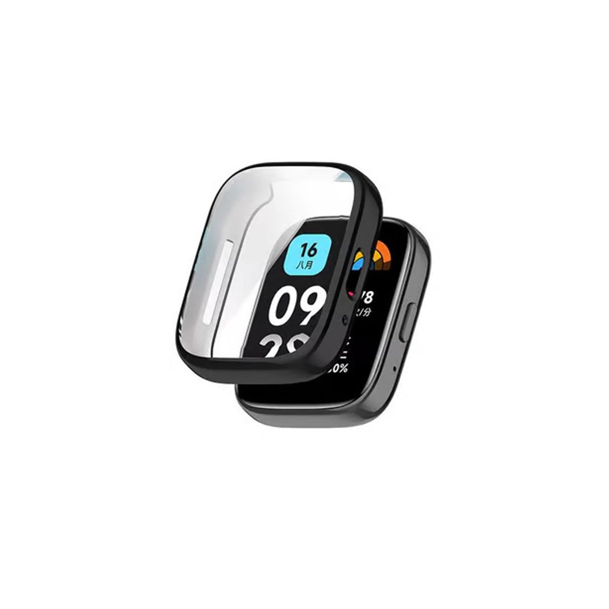GENERICO - Bumper con Vidrio incorporado para Redmi Watch 3 Active Negro