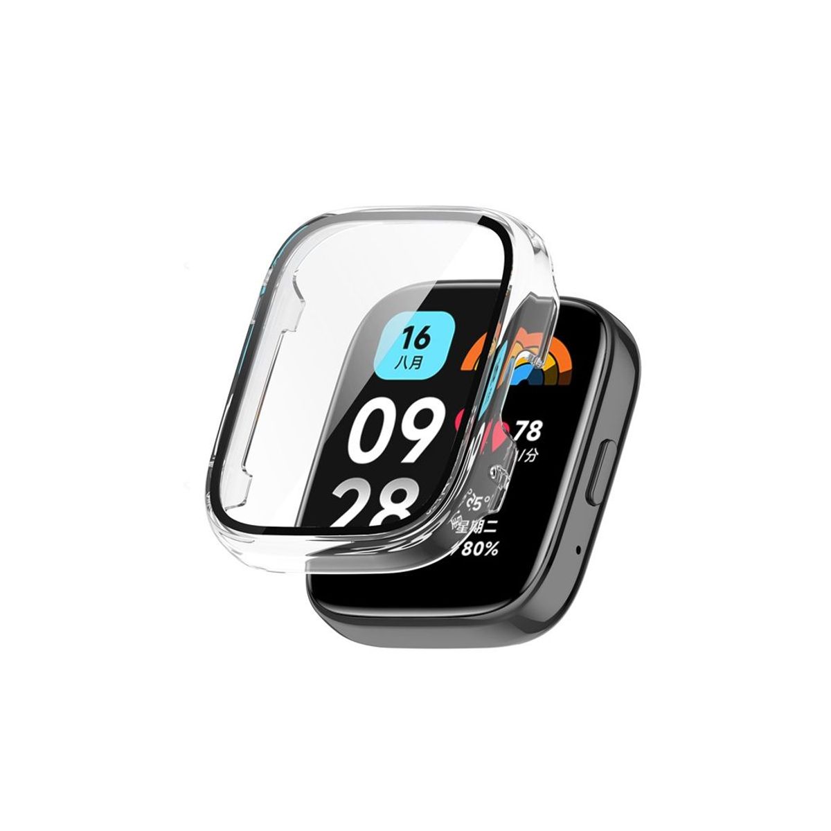 GENERICO - Bumper Protector con Mica Para Xiaomi Redmi Watch 3 Active Transparente