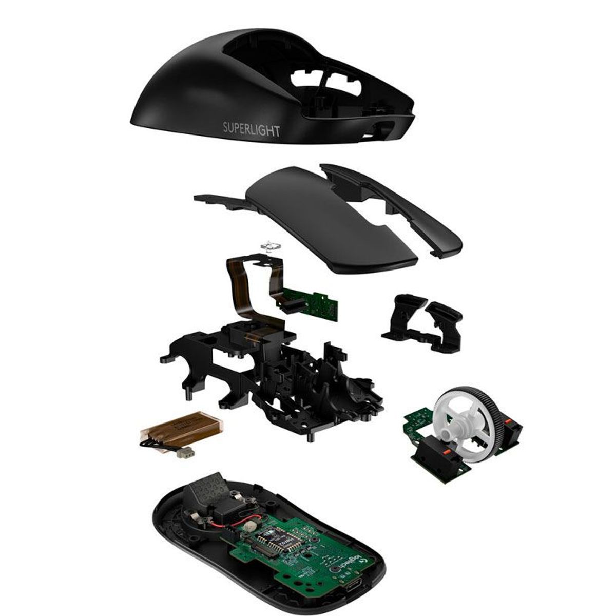 LOGITECH - Mouse Logitech G PRO X SUPERLIGHT 2 LIGHTSPEED 32k DPI HERO 2 Negro