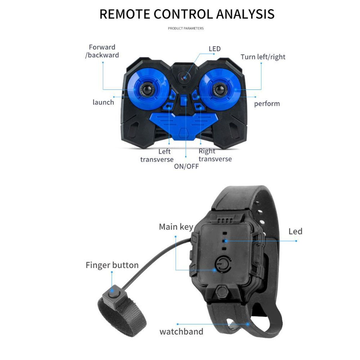 GENERICO - Carro Coche con Sensor de Movimiento Azul