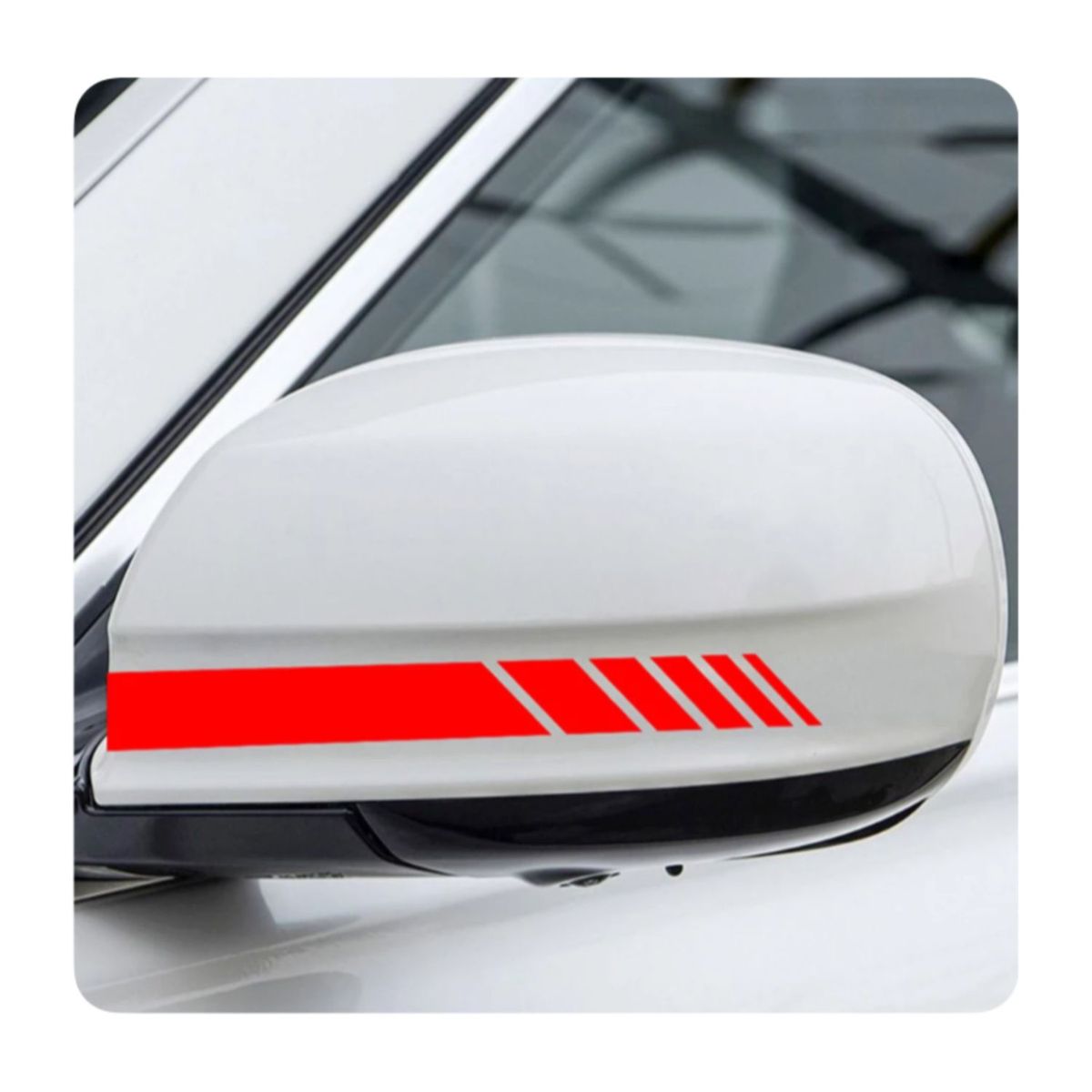 GENERICO - Pegatina Sticker Raya Carrera - Espejo Retrovisor - Rojo