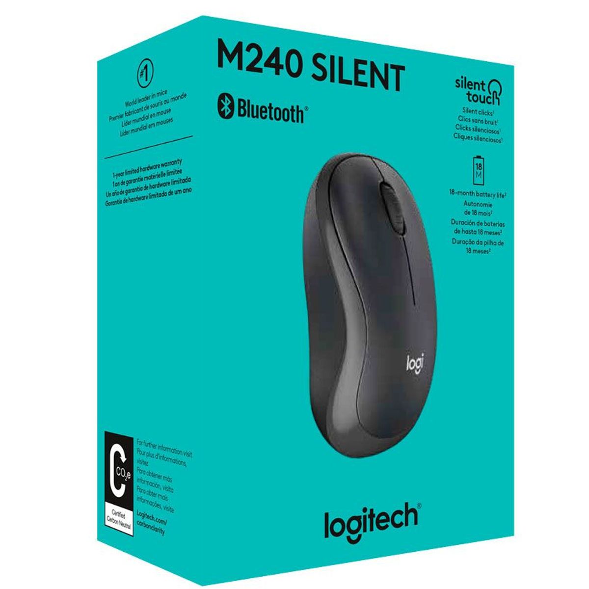 LOGITECH - Mouse Logitech M240 Silent Inalámbrico bluetooth  Negro