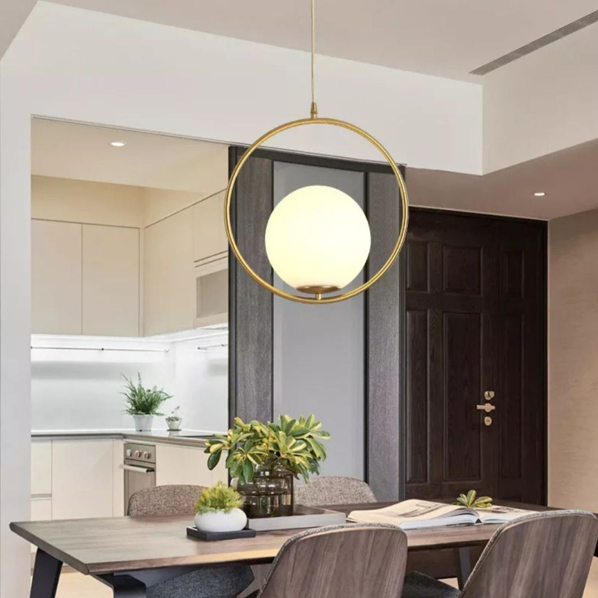 GENERICO - Lámpara de techo colgante Escandinava dorado Incluye foco