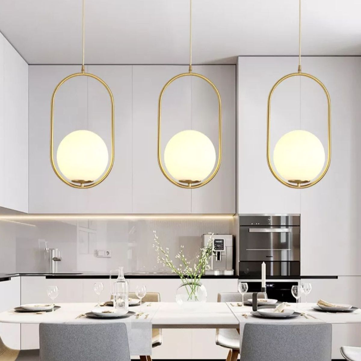 GENERICO - Lámpara de techo colgante nordica dorado Incluye foco