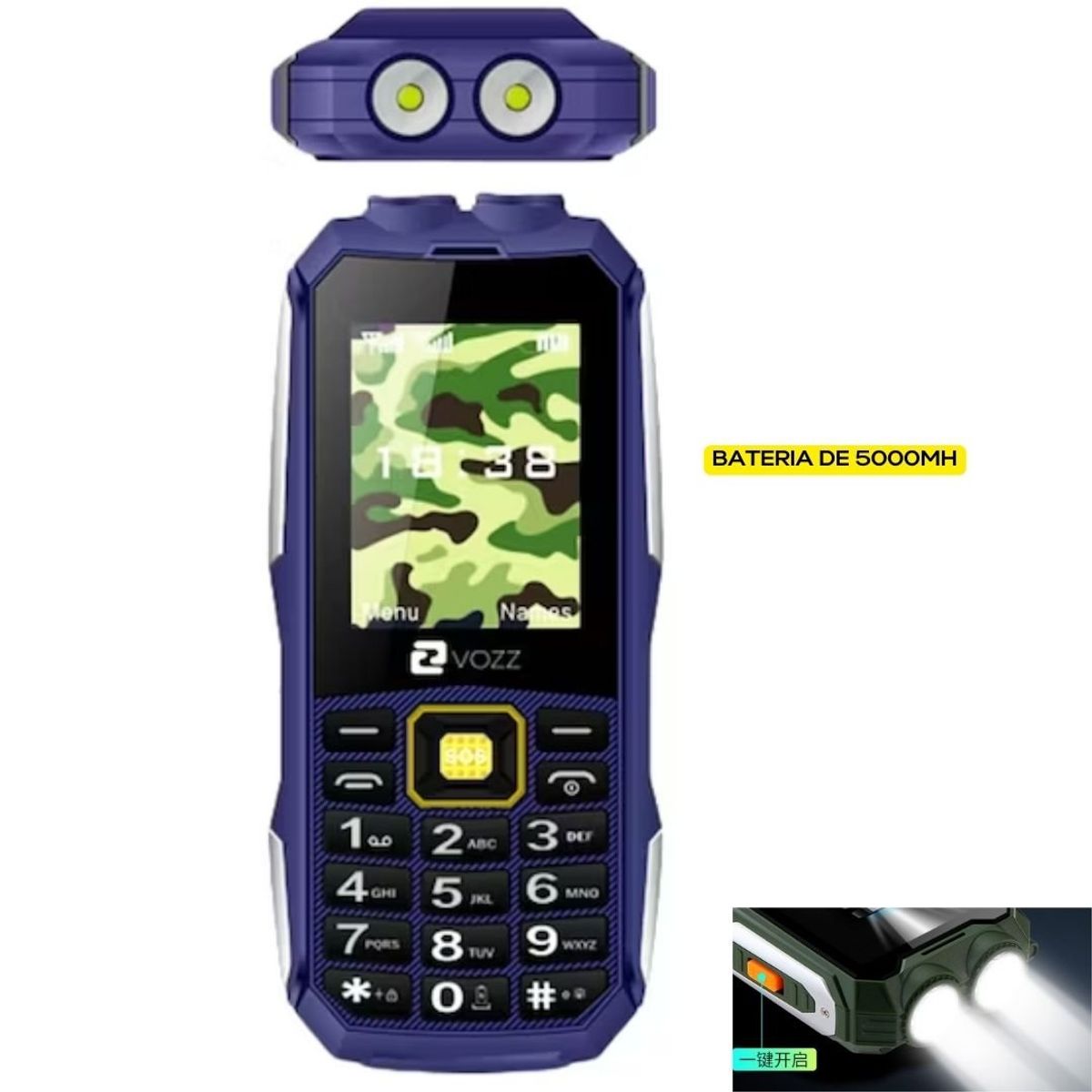 GENERICO - Celular Vozz Doble linterna potente y bateria de 5000mh
