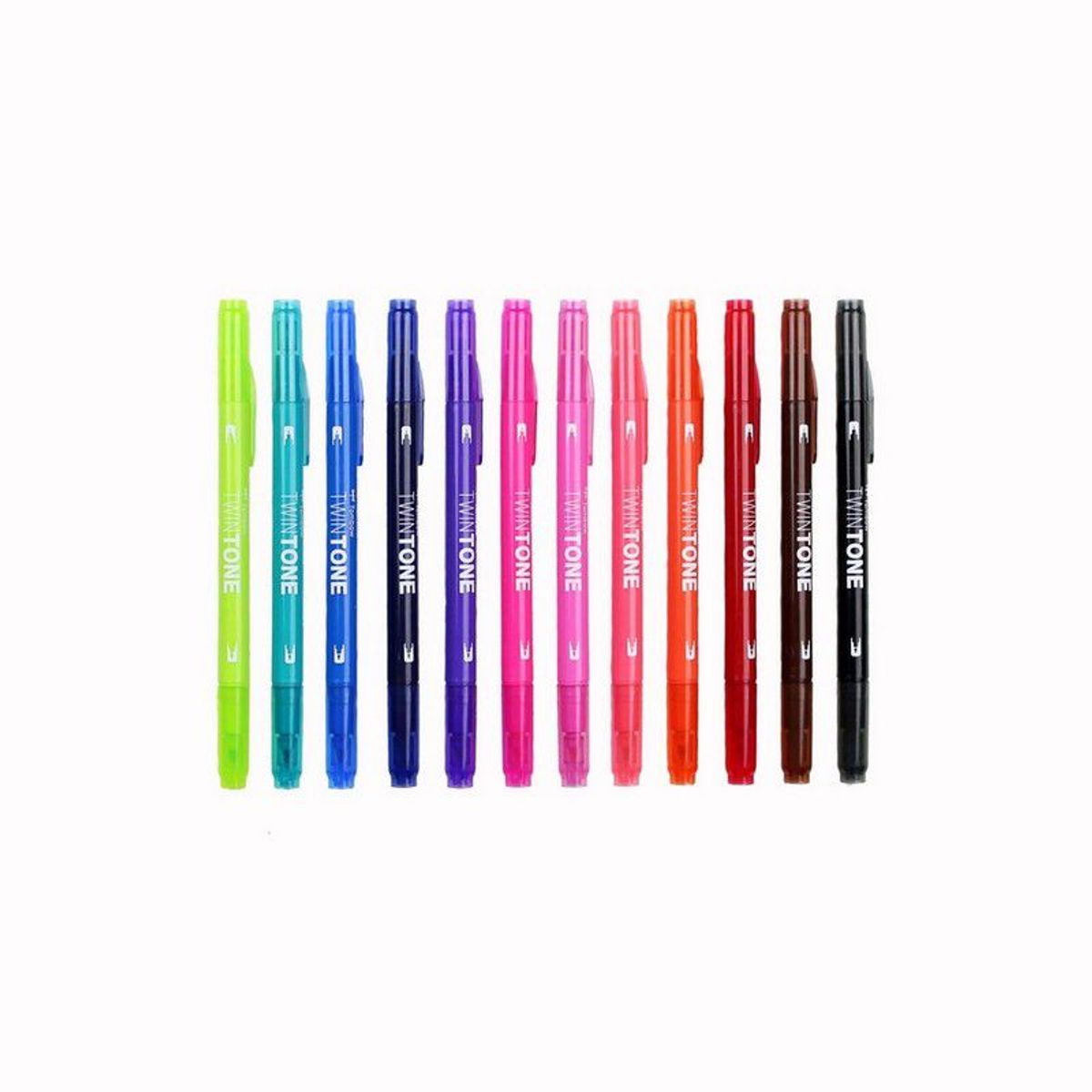 TOMBOW - Marcadores doble punta Twintones  - Set Brillante 12und