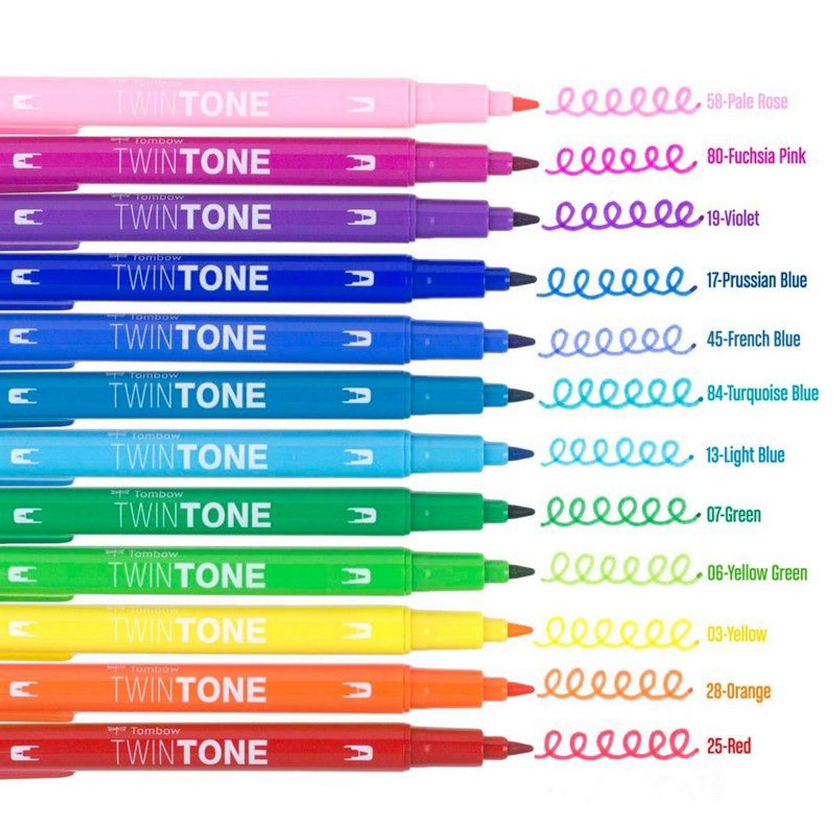 TOMBOW - Marcadores doble punta Twintones  - Set Arcoiris 12und