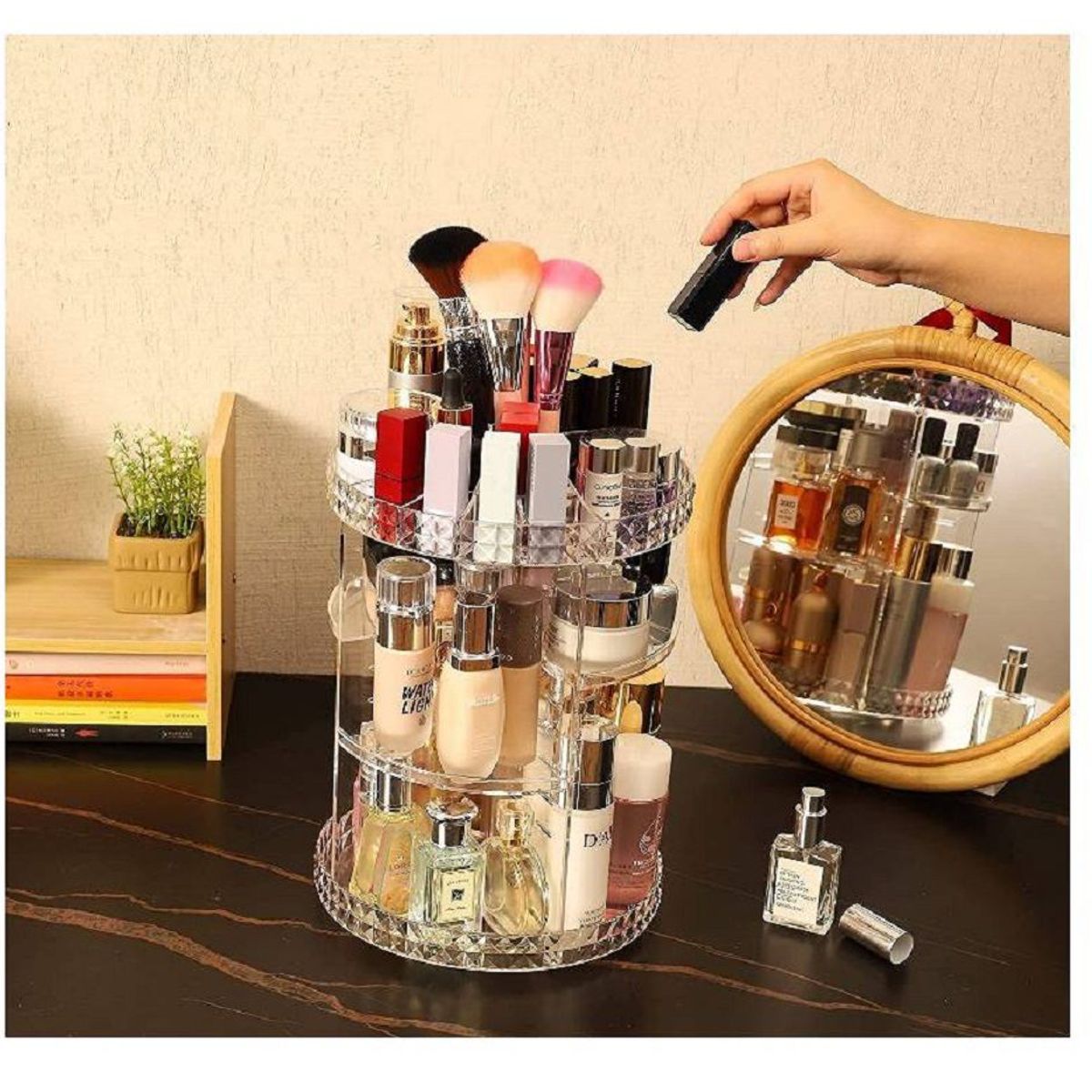 GENERICO - Organizador de Maquillaje Cosmeticos Giratorio 360° Acrilico