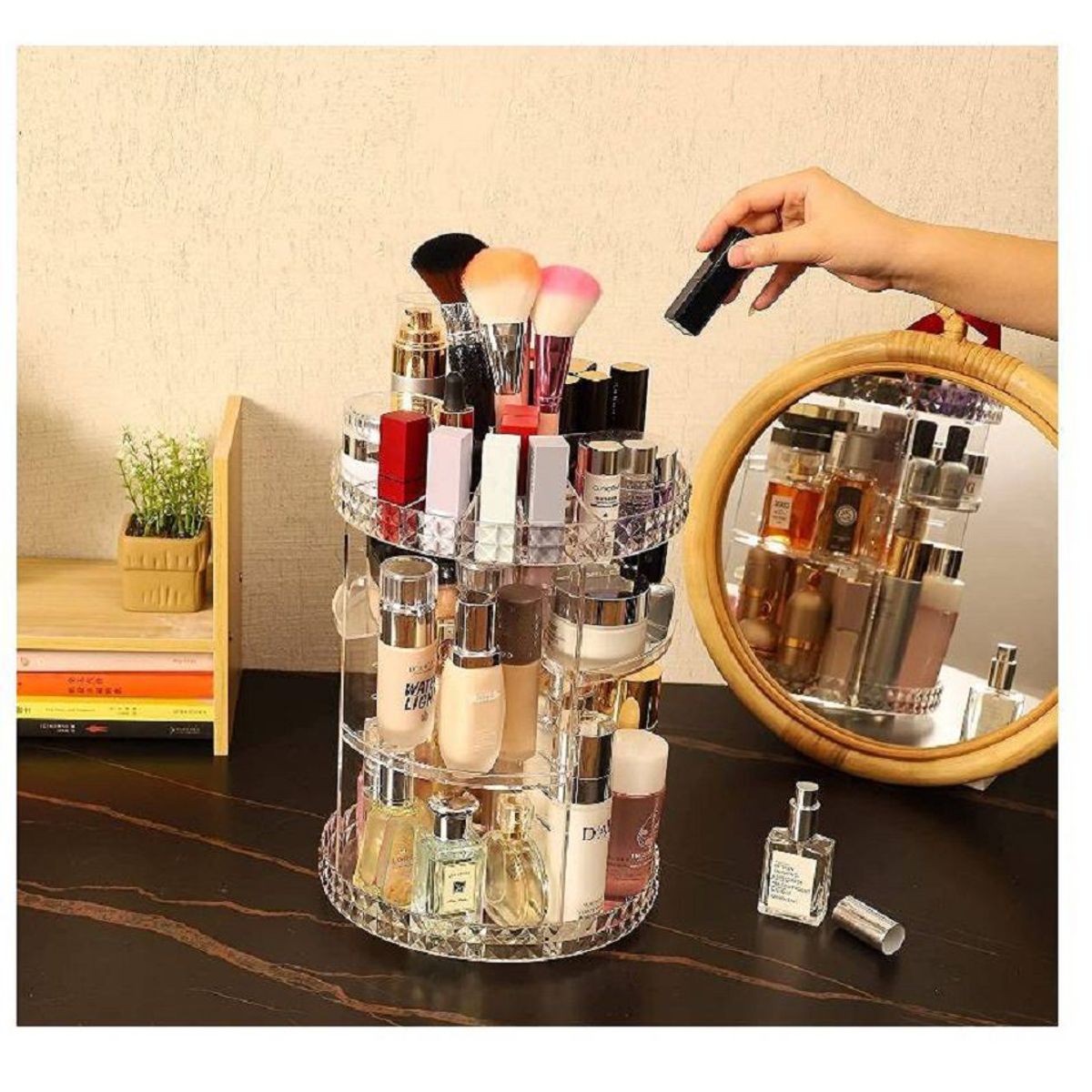 GENERICO - Organizador de Maquillaje Cosmeticos Giratorio 360° Acrilico