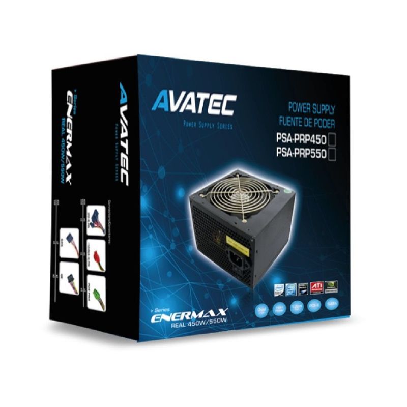 AVATEC - Fuente De Poder CPU Avatec Atx PSA-PRP550W Enermax Real P8