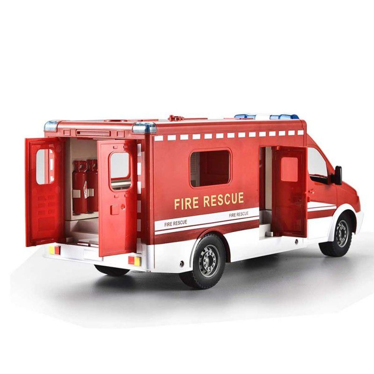 DOUBLE E - Juguete de Ambulancia Bombero a Control Remoto E671-003