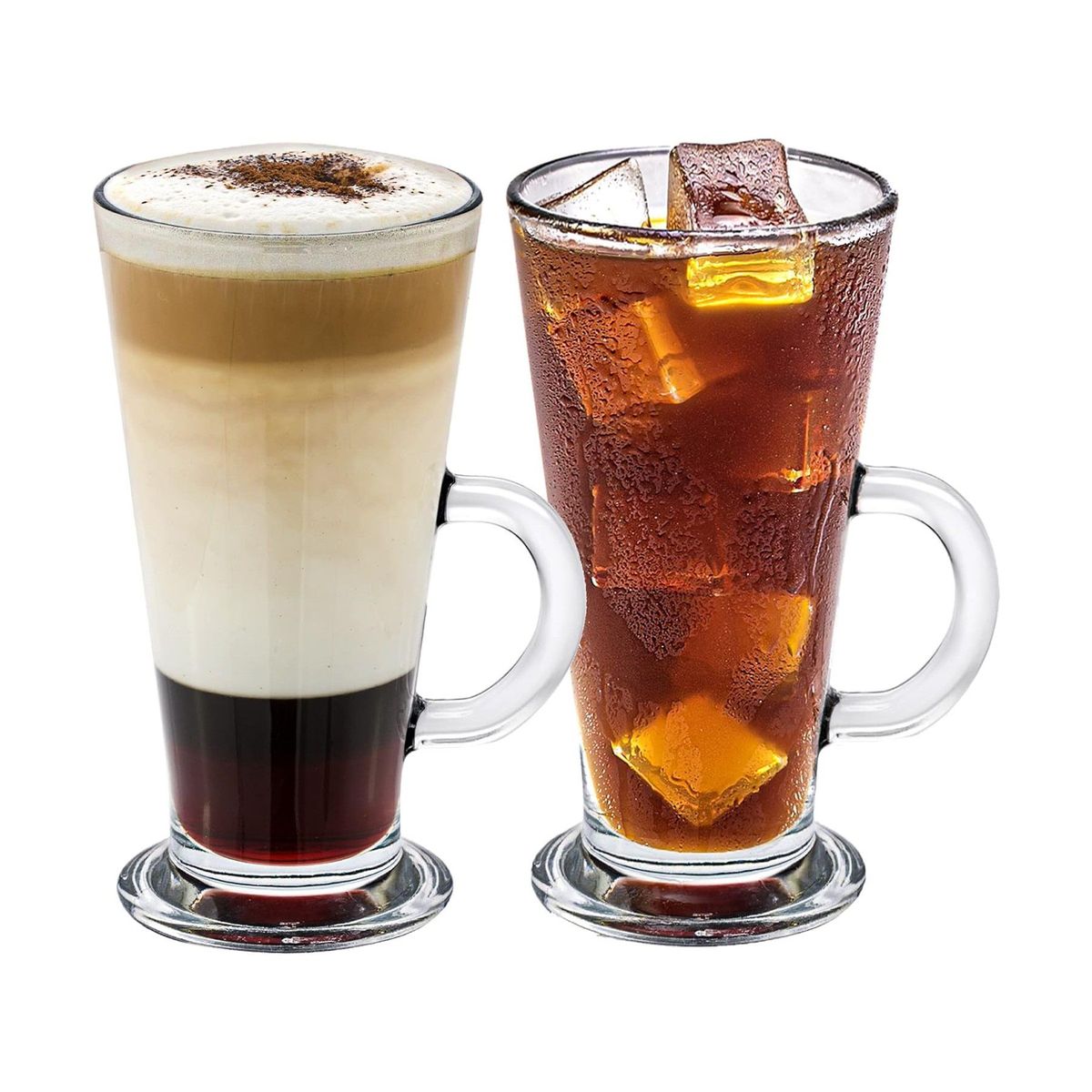 GENERICO - Juego de 2 Tazas Vidrio Irlandesa Alta para Café Capuccino