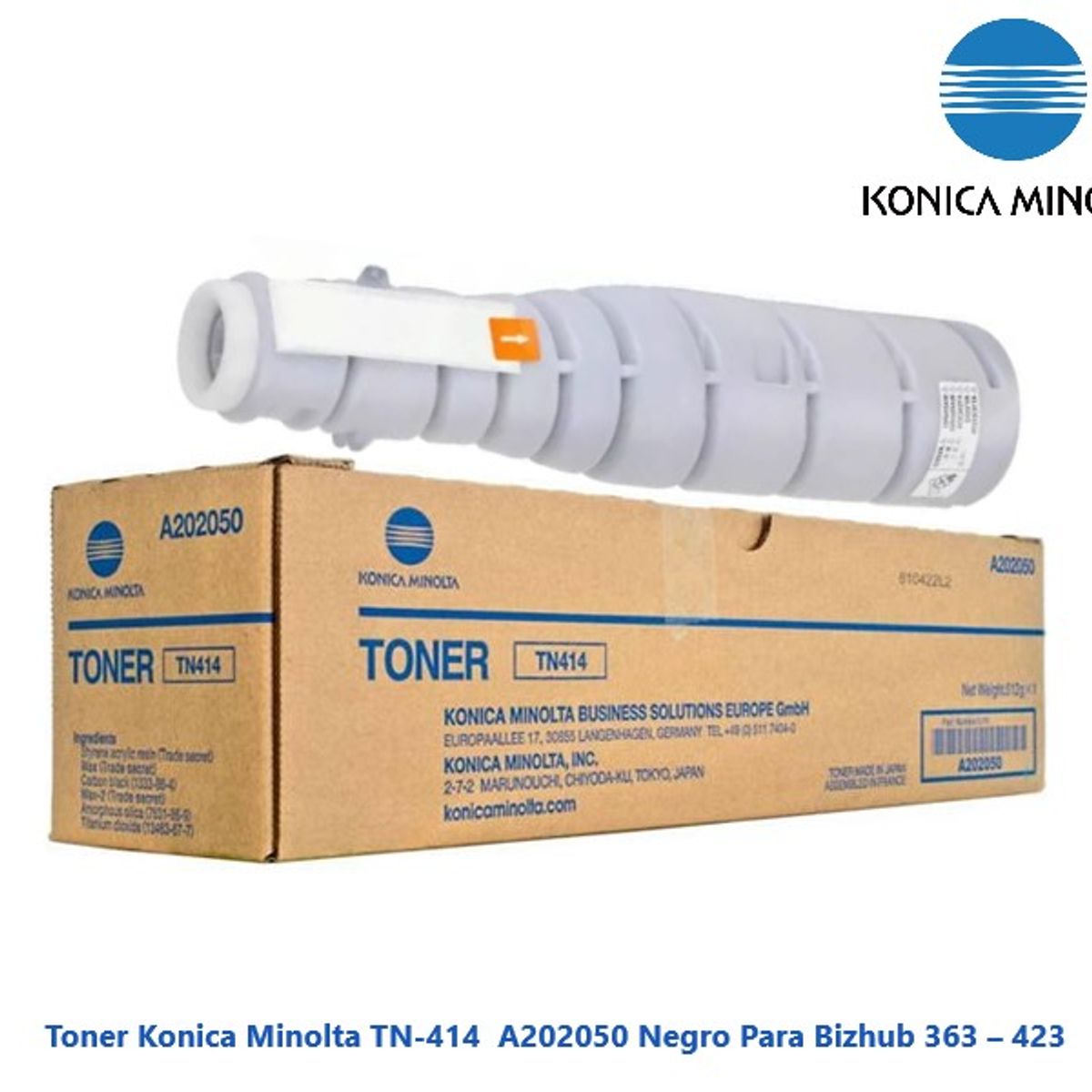 KONICA MINOLTA - Toner Konica Minolta TN-414  A202050 Negro Para Bizhub 363, 423