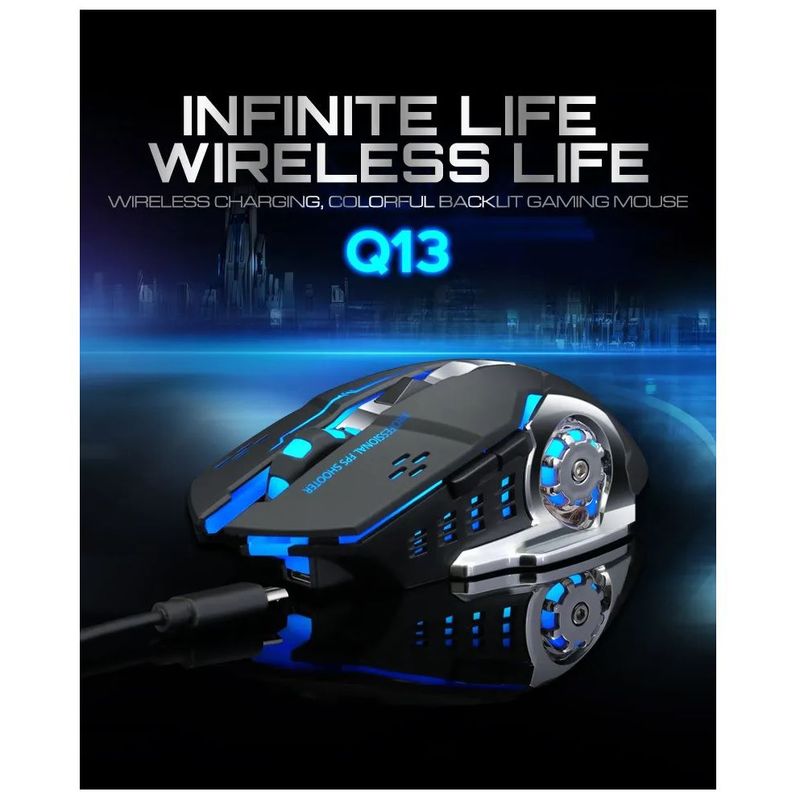 Mouse Gamer Recargable Inalambrico Luz RGB TWOLF T WOLF