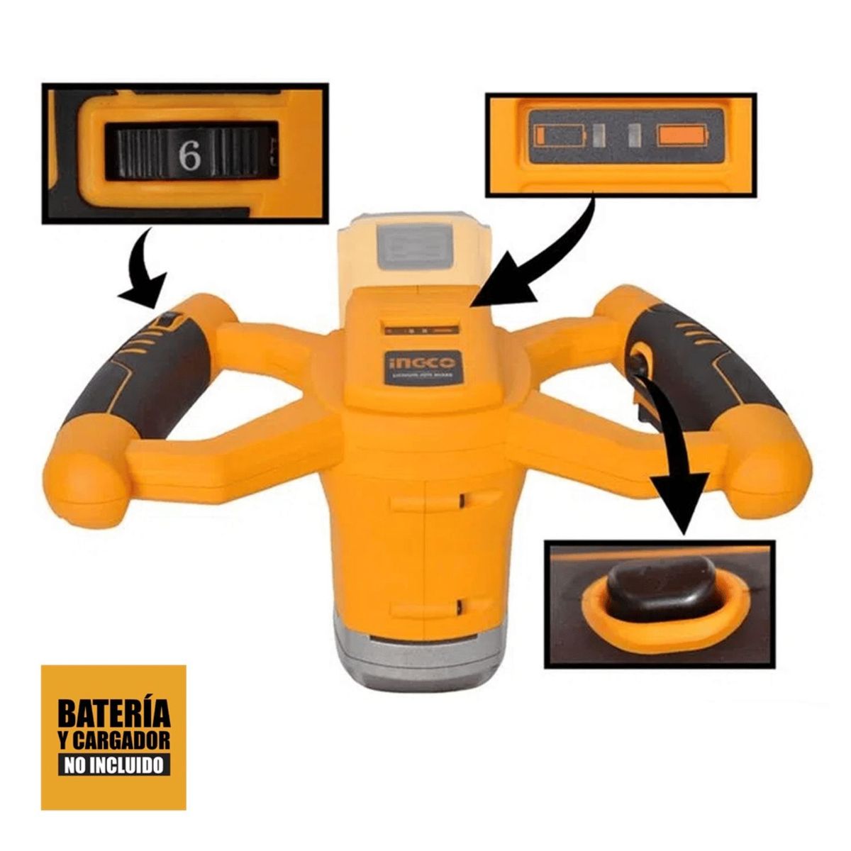 INGCO TOOLS - Mezcladora de pintura 20V Ingco