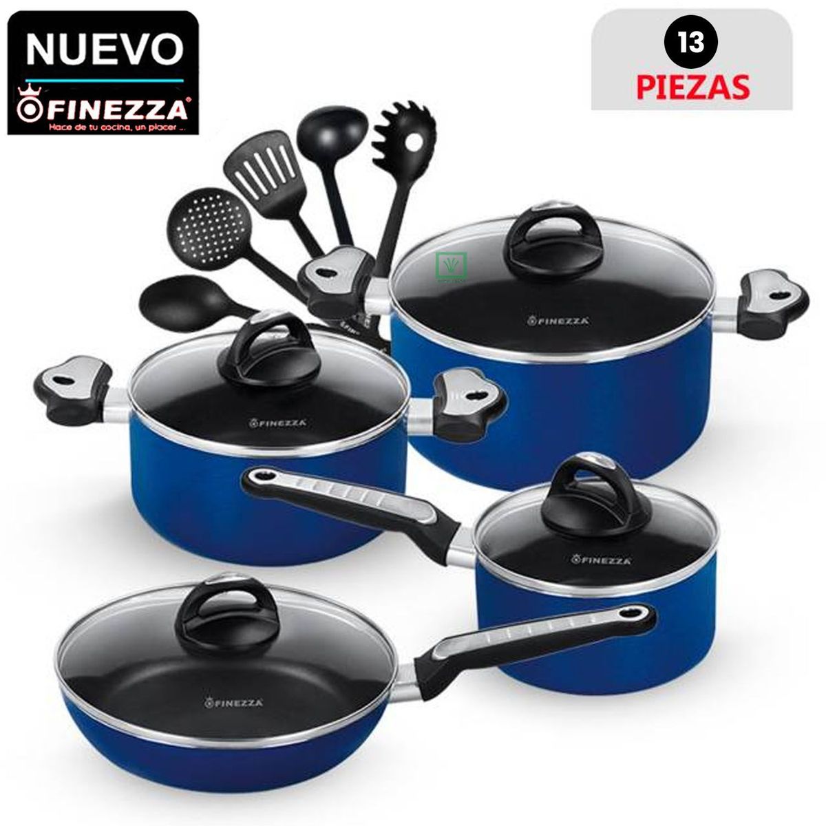 FINEZZA - Set de Ollas Antiadherentes FZ-1612T Azul