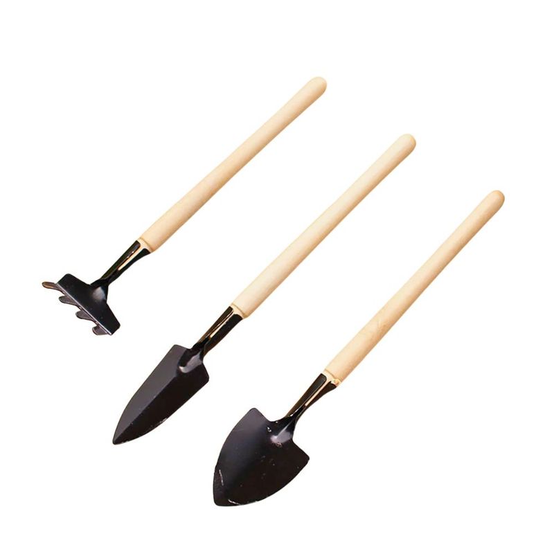 INSPIRA - Set 3 Mini Herramientas para Jardinería Mango Madera