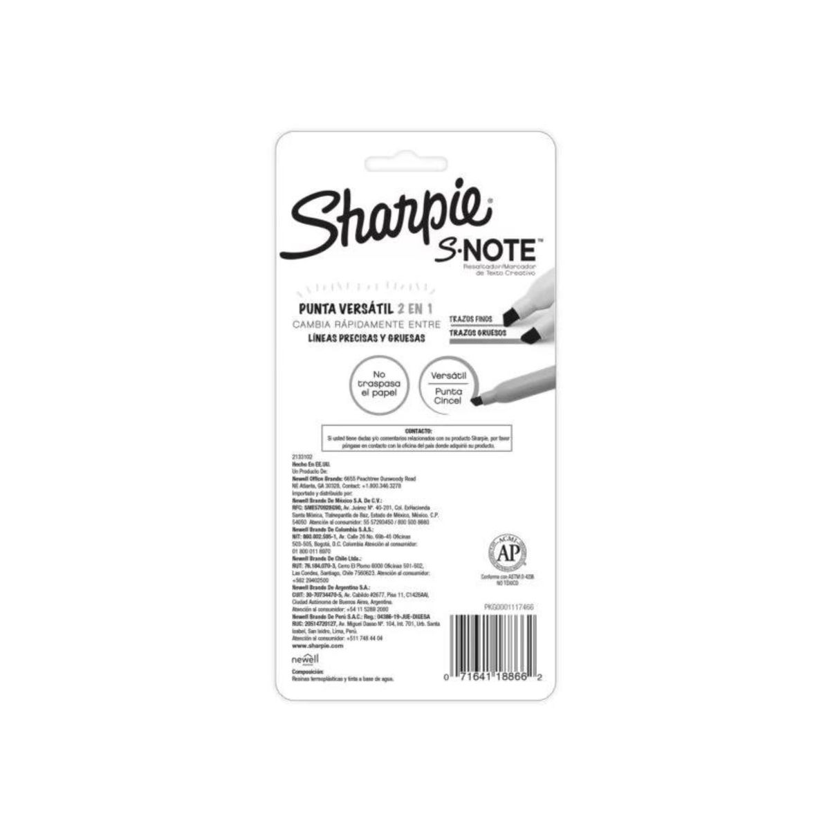SHARPIE - Resaltador Sharpie Note x4 Colores Pastel