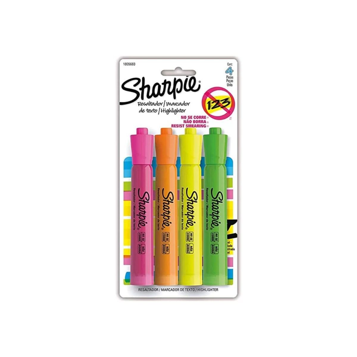 SHARPIE - Resaltador Sharpie Tank Colores Surtidos x4
