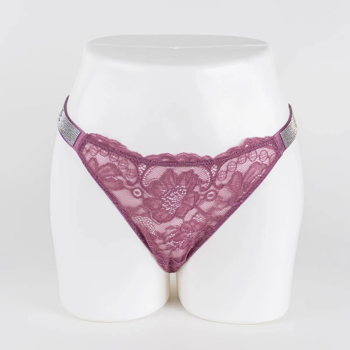 GENERICO - PACK 3 TANGAS DE ENCAJE CON TIRAS DE BRILLO