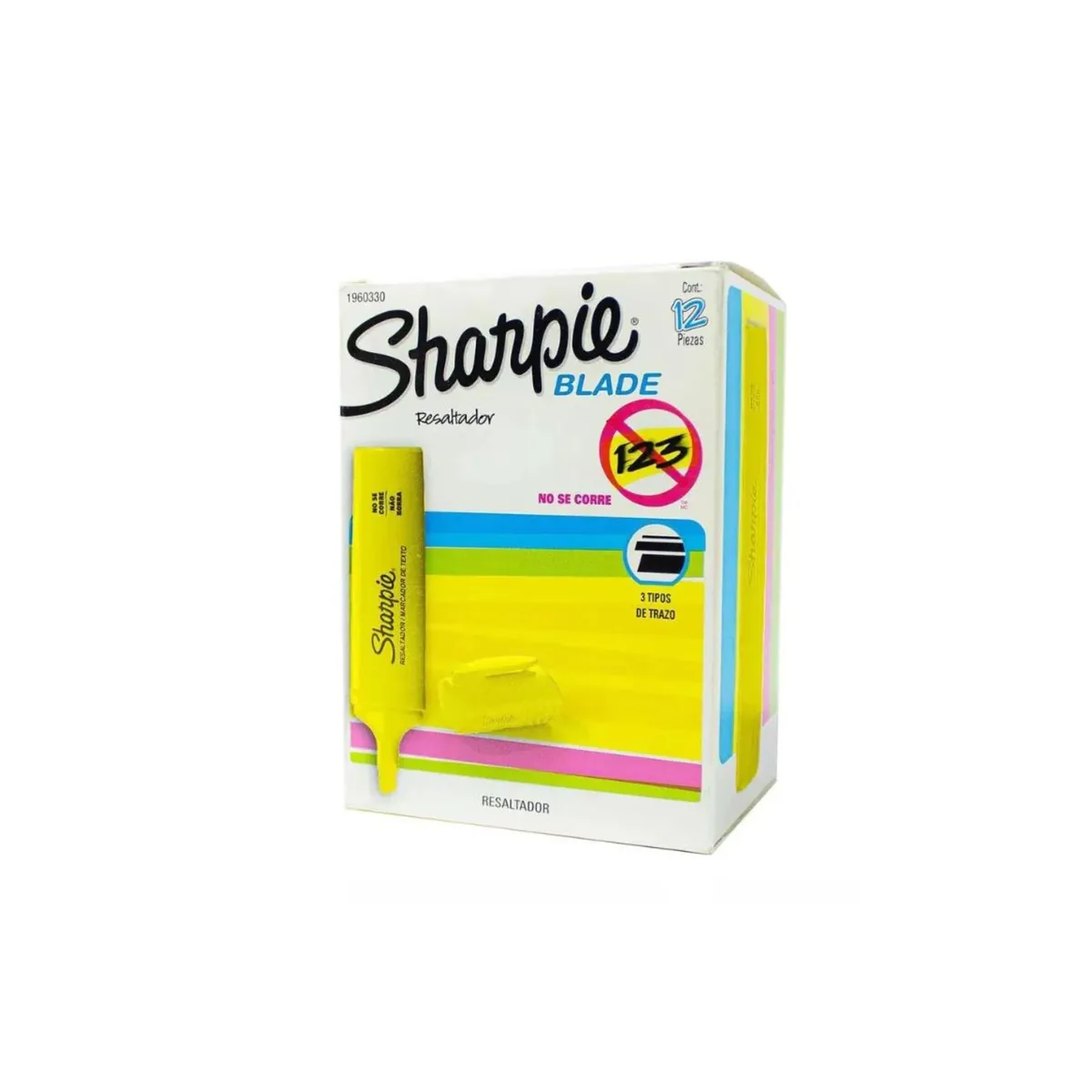SHARPIE - Caja de 12 Resaltadores Sharpie Blade Amarillo