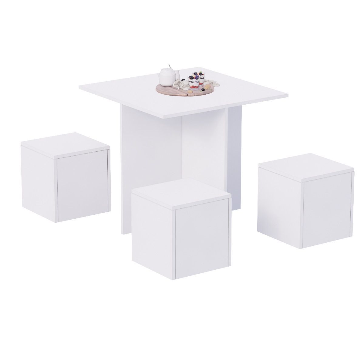 MOVENDA - Juego de Comedor Cartagena 4 personas Movenda Blanco